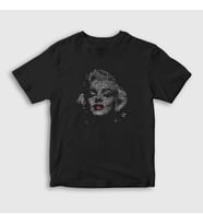 Presmono Unisex Çocuk Siyah Face Marilyn Monroe T-Shirt 39022tt