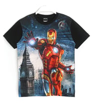 3D Erkek Çocuk Iron Man Demir Adam Baskılı T-Shirt Siyah