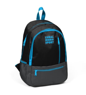 Coral High Sport Siyah Koyu Gri Dört Bölmeli Sırt Çantası 23458