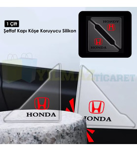 Honda Logo Kapı Kenar Köşe Koruyucu Çarpma Çizilme Önleyici Silikon Şeffaf Damla Etiket 1 Çift