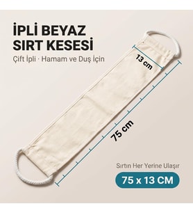 Lexroo Kaplıca Hamam Kese Seti, Doğal İpek & Bitkisel Dokuma Vücut ve Uzun Sırt Kesesi