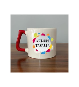 Kendin Tasarla Kırmızı Kulplu D Kupa
