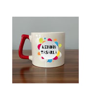 Kendin Tasarla Kırmızı Kulplu D Kupa