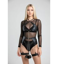 Mulvxbrf Brf02 Siyah Harness Takım Deri Zincir Detaylı Vücut Aksesuarı - Brf1219 (Mulvix)