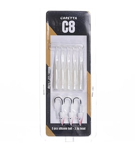 Caretta C8 8cm 5.5gr 5+3 Silikon Yem Silver Pearl