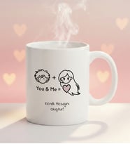 Kişiye Özel Mesaj Baskılı You & me Tasarımlı Seramik Kupa Bardak - HR2013