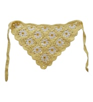 Papatya Motifli Örgü Bandana (A.Sarı)