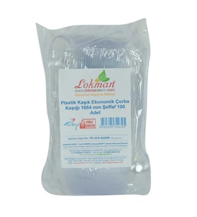 Plastik Kaşık Ekonomik Çorba Kaşığı 1654 mm Şeffaf 100 Adet 1 Paket