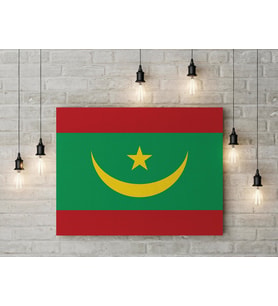 Moritanya Bayrağı Kanvas Tablo 40x55cm Dekoratif Tablo