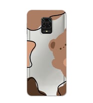 Redmi Note 9 Pro / 9s Uyumlu Ayıcık Tasarımlı Şeffaf Telefon Kılıfı