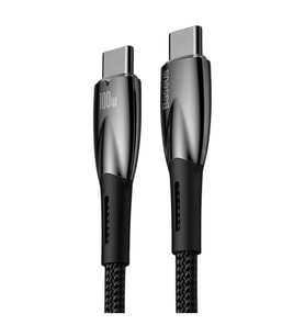Baseus Glimmer Series 100W Type-C to Type-C Hızlı Data ve Şarj Kablosu 1 Metre (Siyah)