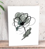 BK Gift Minty Flower Tasarımlı Dekoratif Mini Kanvas Tablo 15x20cm-1