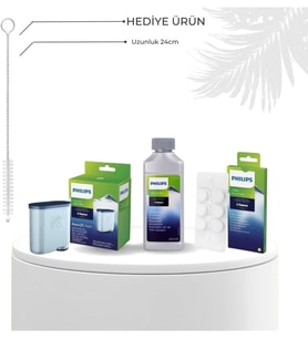 Philips Espresso Makinesi Bakım Seti, Kireç Çözücü Solüsyon, Yağ Çözücü Tablet, Aqua Clean Filtre, 3