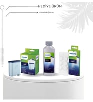 Philips Espresso Makinesi Bakım Seti, Kireç Çözücü Solüsyon, Yağ Çözücü Tablet, Aqua Clean Filtre, 3