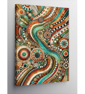 Kanvas Tablo Renkli Spiral Desenler