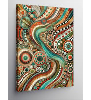 Kanvas Tablo Renkli Spiral Desenler