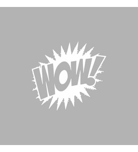 Wow Araba Sticker siyah 15x14 CM (Beyaz)