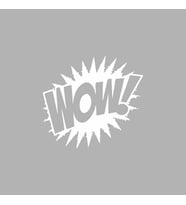 Wow Araba Sticker siyah 15x14 CM (Beyaz)