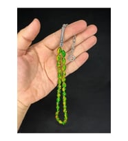TOZ KEHRİBAR TESBİH YEŞİL RENKLİ BEYZİ KESİM 11MMX7MM T-669 (Çok Renkli)