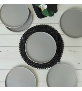 Keramika Mat Gri Stackable Servis Tabağı 27 Cm 6 Adet 995