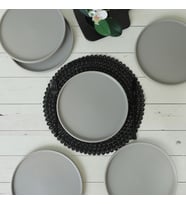 Keramika Mat Gri Stackable Servis Tabağı 27 Cm 6 Adet 995