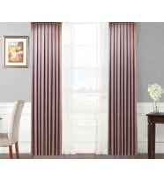 Evdepo Home  Pudra Düz Renk Pileli Soft Fon Perde, 1/3 Sık Pile, Tek Kanat