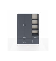 Arges Gardrop 5 Raflı 4 Çekmeceli Tek Askılı 132x30x195 Antrasit-Antrasit