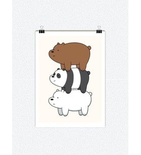 We Bare Bears Tasarımlı 24*33 cm 350 gr. Kuşe Kağıt Poster PYTKPSTR032