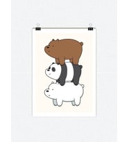 We Bare Bears Tasarımlı 24*33 cm 350 gr. Kuşe Kağıt Poster PYTKPSTR032
