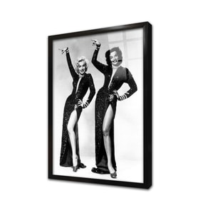 Siyah Beyaz Marilyn Monroe Çerçeveli Cam Tablo