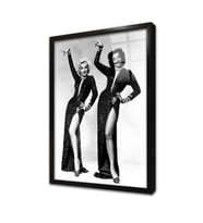 Siyah Beyaz Marilyn Monroe Çerçeveli Cam Tablo