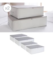 Ocean Home Textile 4'lü Gri Renk Stuff & Things Baza Altı Hurç Set