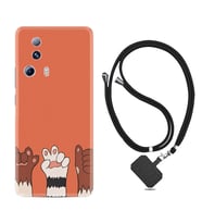 Xiaomi Mi 13 Lite Kılıf Resimli Boyun Askılı İpli Desenli Silikon Series Three Hand 1818