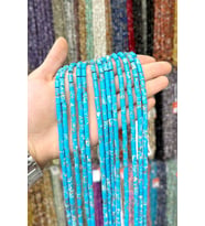 Varisit Taşı Silindir Kesim Koyu Mavi 5x8mm Doğal Taş Dizi