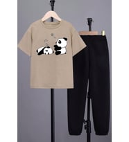 Çocuk Sleep Panda Alt - Üst Eşofman Takımı (Bej)