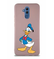 Huawei Mate 20 Lite Soft Premier Kapak Donald Duck-C Tasarımlı Silikon Kılıf - Pudra (Şeffaf)