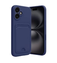 Apple İphone 16 Kılıf Kelvin Kartvizitli Silikon - Lacivert
