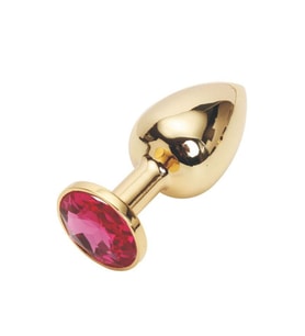 Gold Metal Orta Boy Lüks Taşlı Plug