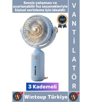 #Vantilatör Kompakt Sessiz Yoğun Üflemeli 3 Kademeli Şarjlı Hareketli Başlık Mini El Fanı Vantilatör