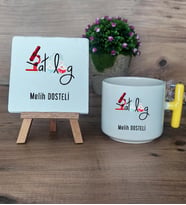 Patalog Hediye Seti Kupa Bardak T Kulplu ve Dekoratif Taş Tıp Bayramı Hediyesi  (Model 5)
