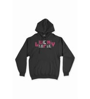 Lucky Şanslı Pembe Siyah Sweatshirt Hoodie