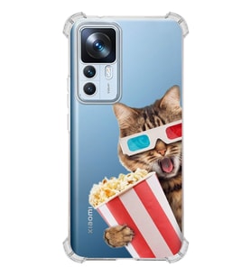 PrintiFy Xiaomi Mi 12T Uyumlu Kedi 1 Baskılı Şeffaf Köşe Korumalı Antişok Kılıf