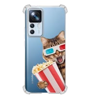 PrintiFy Xiaomi Mi 12T Uyumlu Kedi 1 Baskılı Şeffaf Köşe Korumalı Antişok Kılıf