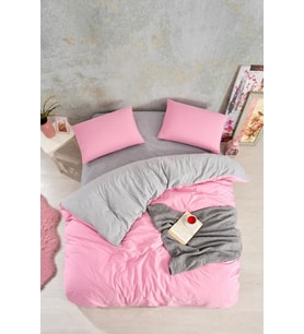 Mulvxurg  Urg02  Düz Renk Pembe Çift Kişilik Nevresim Takımı (Mulvix)