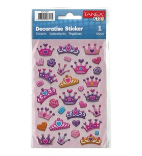 TANEX KIDS TNX-27101 DEKORATİF ETİKETLER - PUFFY TAÇ SERİSİ STICKER