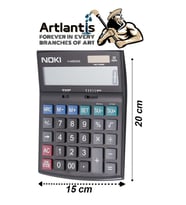 Hesap Makinesi Siyah H-MS008 Noki 15x20 cm 1 Adet 12 Haneli Büyük Boy Okul Ofis Büro Hesap Makinası