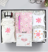 Kişiye Özel Defter & Kalem & Kupa & Bardak Altlığı & Kılıflı Matara Hediye Seti