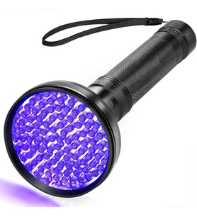 Valkyrie 100 LED 395nm Mor Işık UV El Feneri - Ultraviyole Siyah Fener - Ev Otel Evcil Hayvan Para