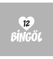 Kalpli 12 Bingöl Araba Sticker siyah 20x15 CM (Beyaz)
