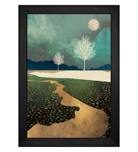 Manzara Temalı Kanvas Tablo 80 x 110 cm Siyah Çerçeve